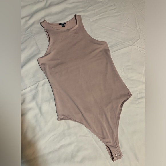 Express Body Contour Compression High Neck Bodysuit Pink/Dusty Rose Size S - Picture 7 of 13